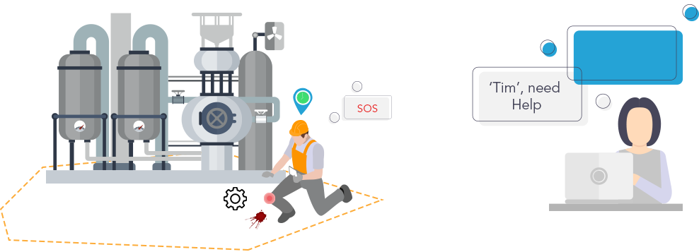 Monitor and ensure employees’ safety while they are out in the field. Employees can manually trigger a safety alarm via the app lone worker safety app