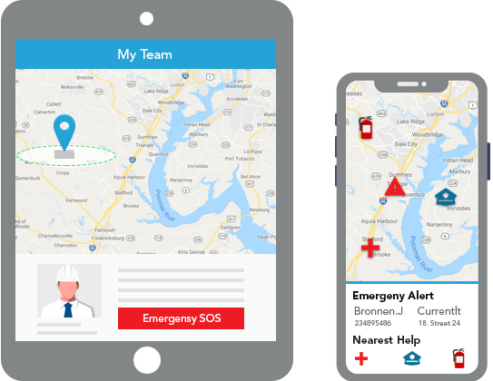 Monitor and ensure employees’ safety while they are out in the field. Employees can manually trigger a safety alarm via the app lone worker tracking for field employees