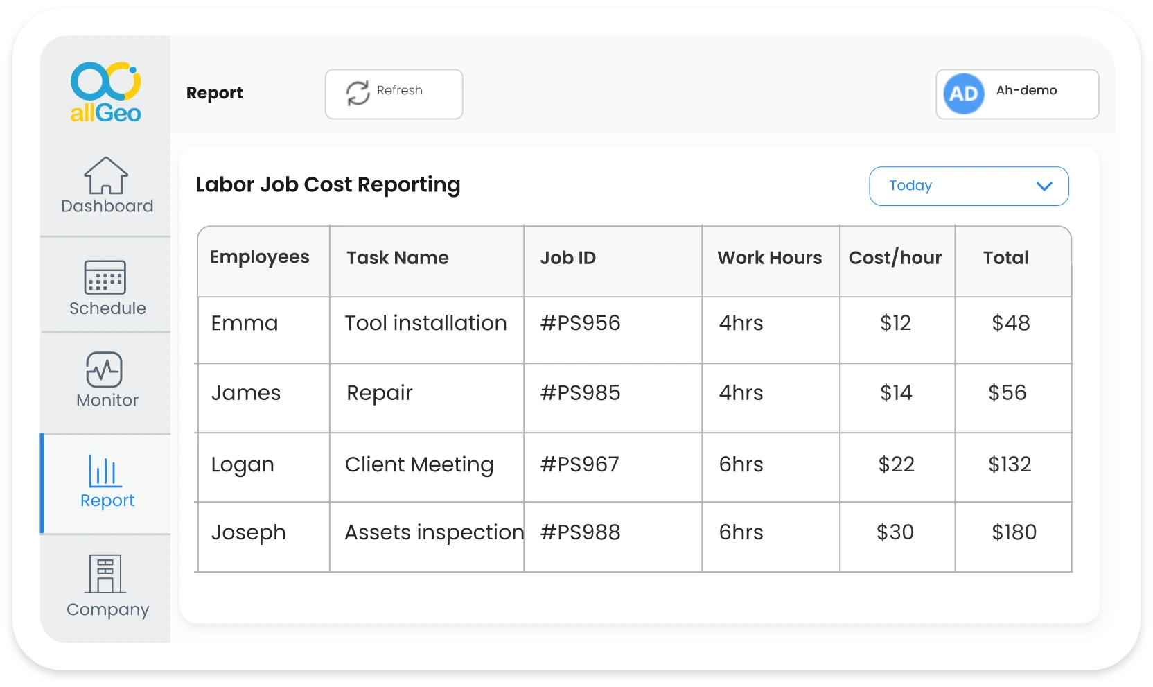 Employee time tracking